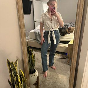 ROLLA'S White Button Down with Tie Front